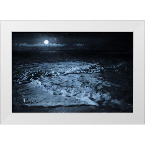 Close Waves at Night White Modern Wood Framed Art Print by Villa, Milli