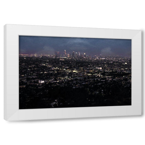 LA Nightlife Color White Modern Wood Framed Art Print by Villa, Mlli