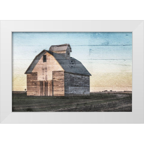 Sunset Barn White Modern Wood Framed Art Print by Villa, Mlli