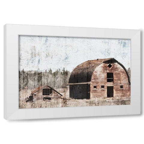 Broken Down Barn White Modern Wood Framed Art Print by Villa, Mlli