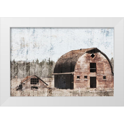Broken Down Barn White Modern Wood Framed Art Print by Villa, Mlli