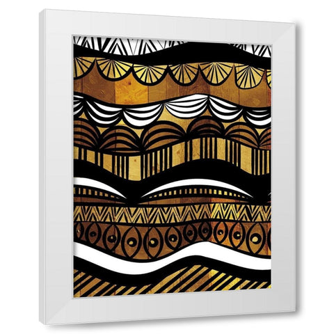 Wood Flow White Modern Wood Framed Art Print by Villa, Mlli