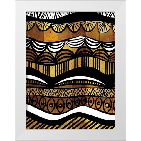 Wood Flow White Modern Wood Framed Art Print by Villa, Mlli
