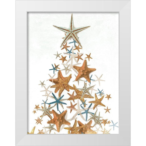 Star Fish Christmas White Modern Wood Framed Art Print by Villa, Mlli