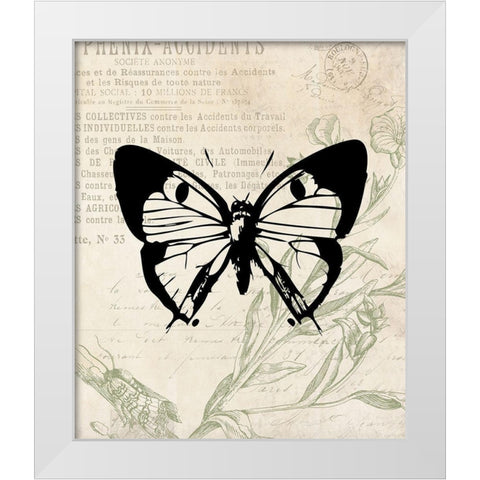 Vintage Insects Two White Modern Wood Framed Art Print by Villa, Mlli