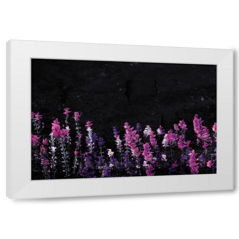 Flowers On The Ground White Modern Wood Framed Art Print by Villa, Mlli