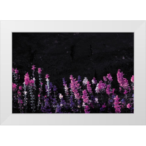 Flowers On The Ground White Modern Wood Framed Art Print by Villa, Mlli