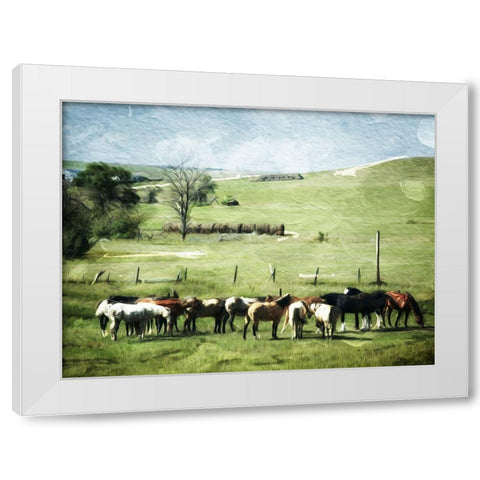 Round Them Up Again White Modern Wood Framed Art Print by Villa, Mlli