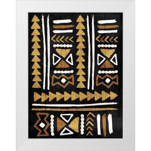 Wooden Tribal White Modern Wood Framed Art Print by Villa, Mlli