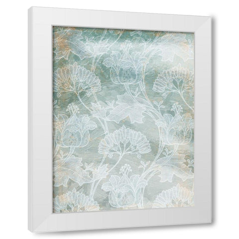 Rustic Teal Grey Vine White Modern Wood Framed Art Print by Villa, Mlli
