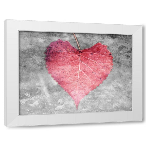 Love Leaves White Modern Wood Framed Art Print by Villa, Mlli
