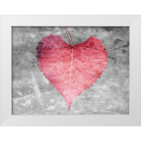 Love Leaves White Modern Wood Framed Art Print by Villa, Mlli