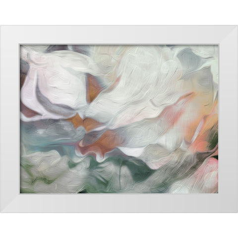 Calm Floral Abstract Mate White Modern Wood Framed Art Print by Villa, Mlli