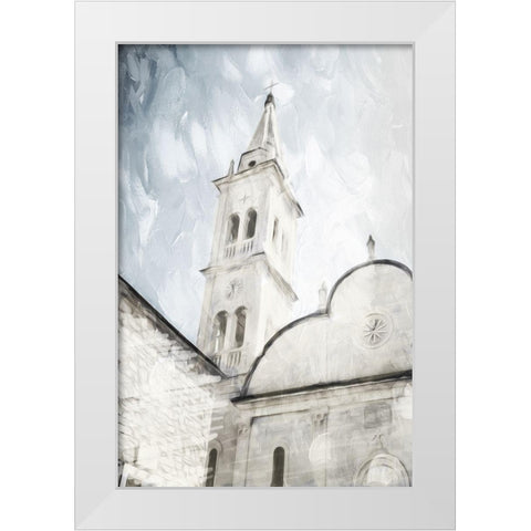Look At The Church White Modern Wood Framed Art Print by Villa, Mlli