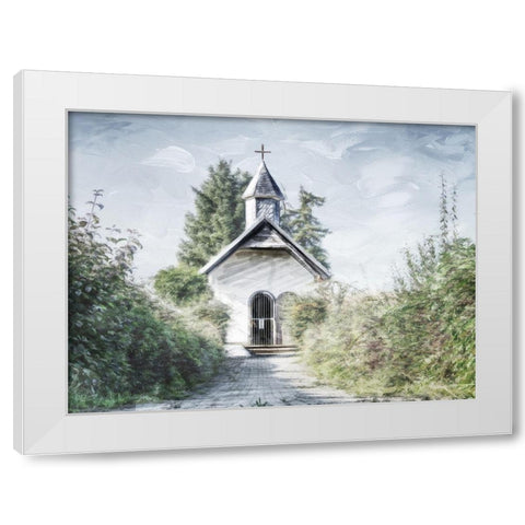 Single Church White Modern Wood Framed Art Print by Villa, Mlli