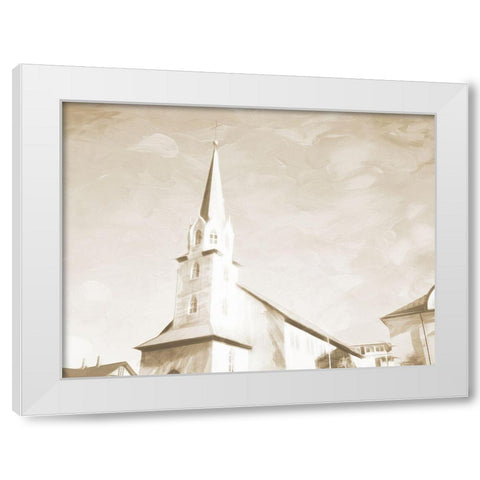 Sepia High Church White Modern Wood Framed Art Print by Villa, Mlli