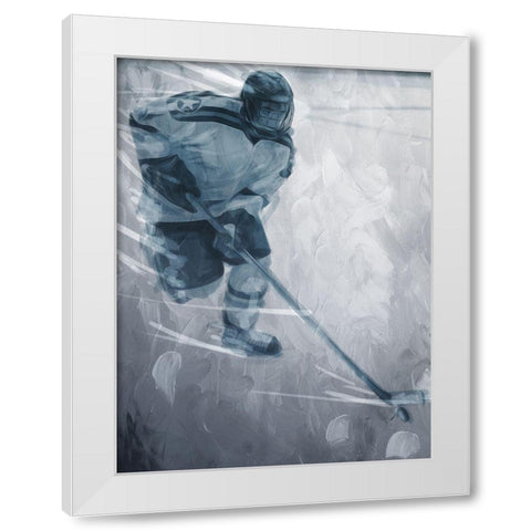Hockey Go White Modern Wood Framed Art Print by Villa, Mlli