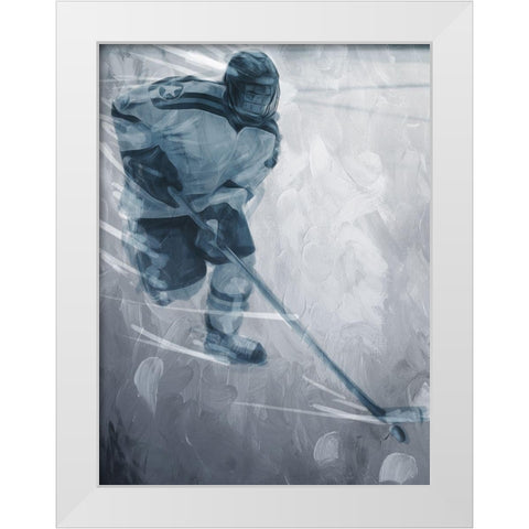Hockey Go White Modern Wood Framed Art Print by Villa, Mlli