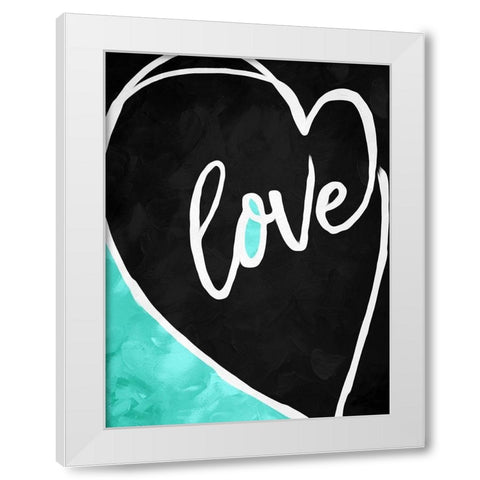 Love Heart White Modern Wood Framed Art Print by Villa, Mlli