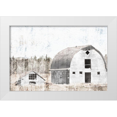 Broken Down White Barn White Modern Wood Framed Art Print by Villa, Mlli