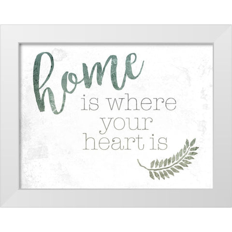 Home Heart White Modern Wood Framed Art Print by Villa, Mlli