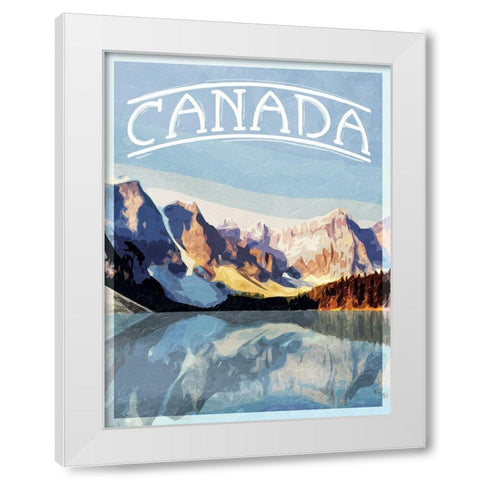 Canada Mountains White Modern Wood Framed Art Print by Villa, Mlli