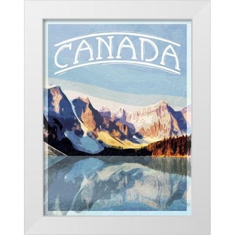 Canada Mountains White Modern Wood Framed Art Print by Villa, Mlli