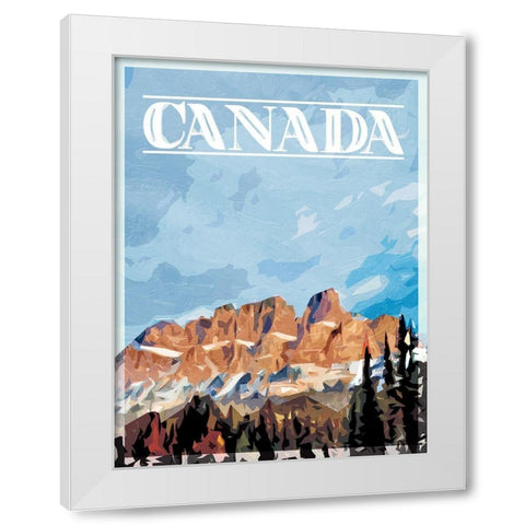 Canada Mountains Mate White Modern Wood Framed Art Print by Villa, Mlli