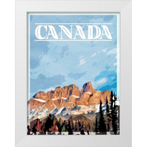 Canada Mountains Mate White Modern Wood Framed Art Print by Villa, Mlli