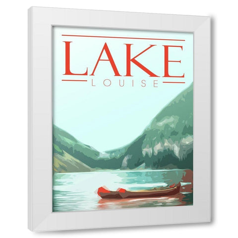 Lake Louise White Modern Wood Framed Art Print by Villa, Mlli