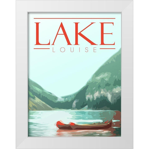 Lake Louise White Modern Wood Framed Art Print by Villa, Mlli