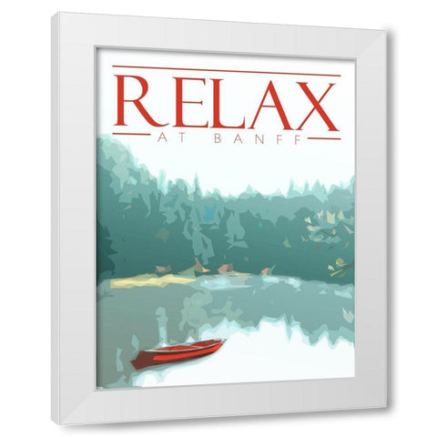 Relax At Banff White Modern Wood Framed Art Print by Villa, Mlli