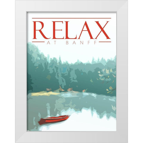 Relax At Banff White Modern Wood Framed Art Print by Villa, Mlli