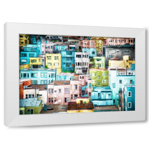 Colorful City White Modern Wood Framed Art Print by Villa, Mlli