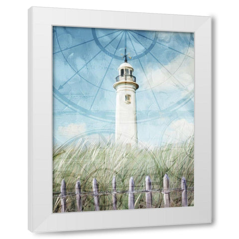 Light House Up On The Hill White Modern Wood Framed Art Print by Villa, Mlli