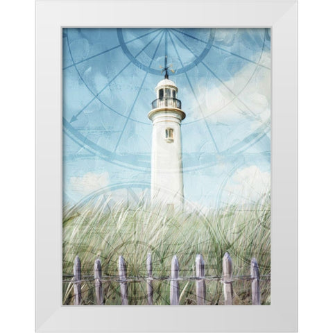 Light House Up On The Hill White Modern Wood Framed Art Print by Villa, Mlli