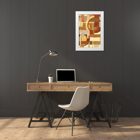 Geo Puzzle Cream White Modern Wood Framed Art Print by Villa, Mlli