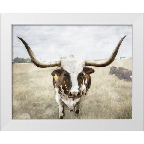 Steer the Herd White Modern Wood Framed Art Print by Villa, Milli