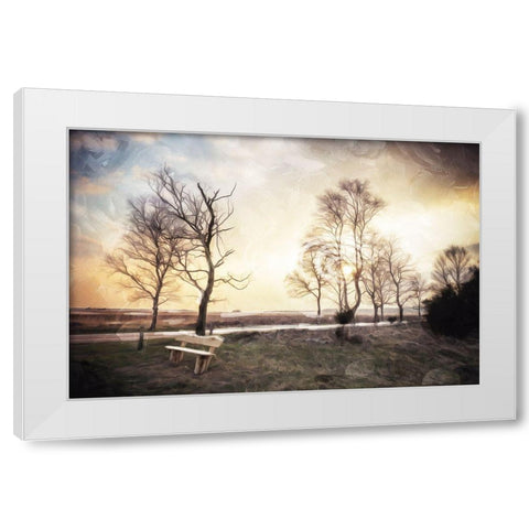 Off The Bench White Modern Wood Framed Art Print by Villa, Milli