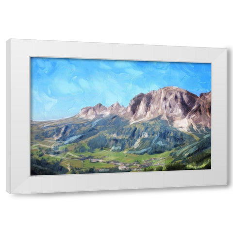 Mountain In The Distance White Modern Wood Framed Art Print by Villa, Mlli