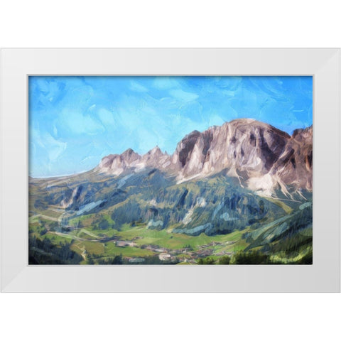 Mountain In The Distance White Modern Wood Framed Art Print by Villa, Mlli