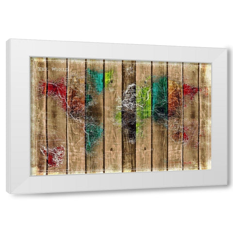 Colorful World White Modern Wood Framed Art Print by Villa, Mlli