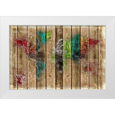 Colorful World White Modern Wood Framed Art Print by Villa, Mlli