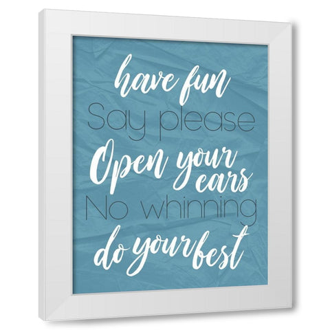 Have fun White Modern Wood Framed Art Print by Villa, Mlli
