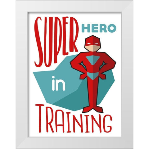 Super Hero White Modern Wood Framed Art Print by Villa, Milli