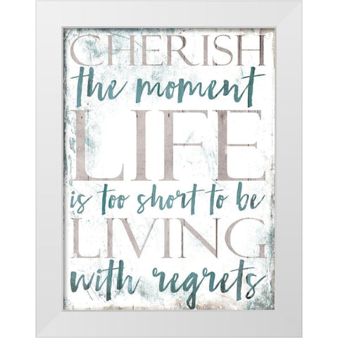 Cherish Life White Modern Wood Framed Art Print by Villa, Mlli