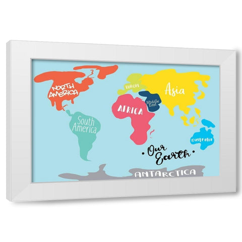 Our Earth White Modern Wood Framed Art Print by Villa, Mlli