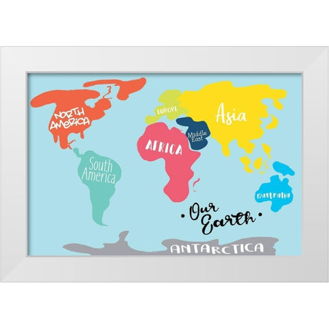 Our Earth White Modern Wood Framed Art Print by Villa, Mlli