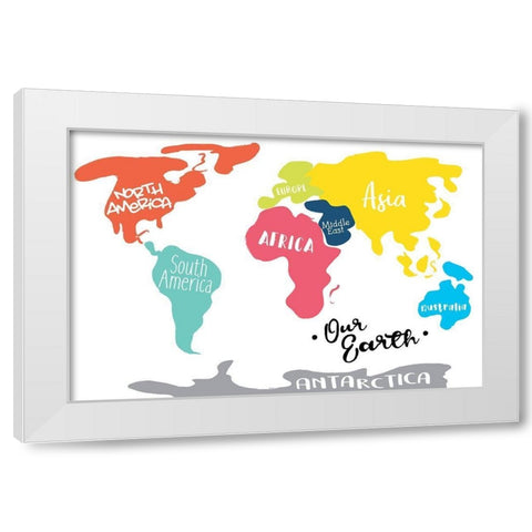 Our Earth Too White Modern Wood Framed Art Print by Villa, Mlli