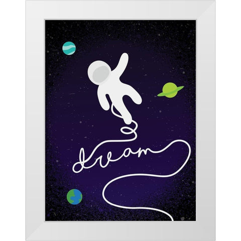 Space Dream White Modern Wood Framed Art Print by Villa, Mlli